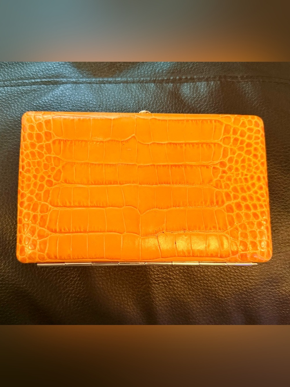 Abas Cache Wallet in Classic Crocodile (Orange)
